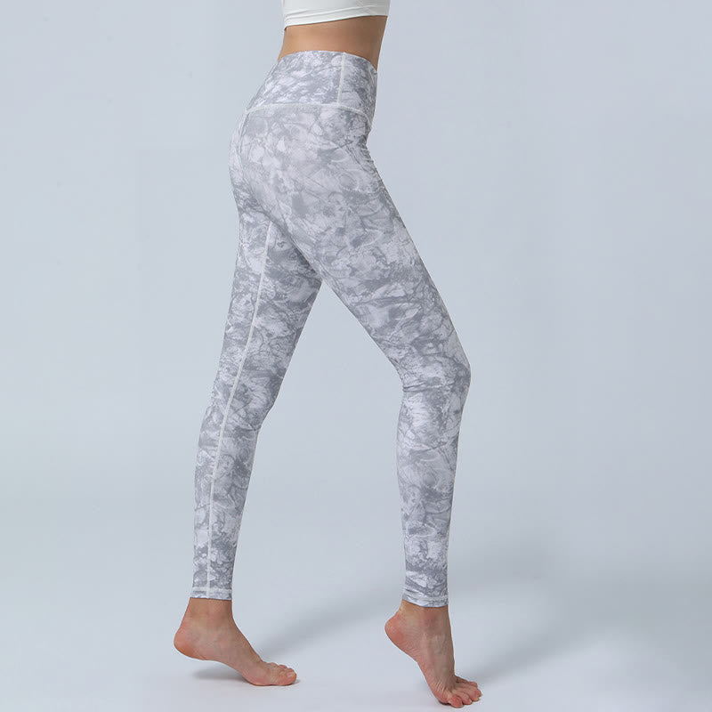 Buddha Stones flores hojas impresión deportes fitness yoga cintura alta polainas pantalones de yoga para mujer - image 16