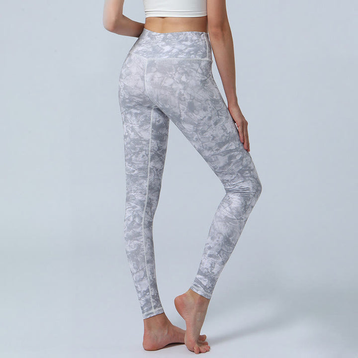 Buddha Stones flores hojas impresión deportes fitness yoga cintura alta polainas pantalones de yoga para mujer - image 17