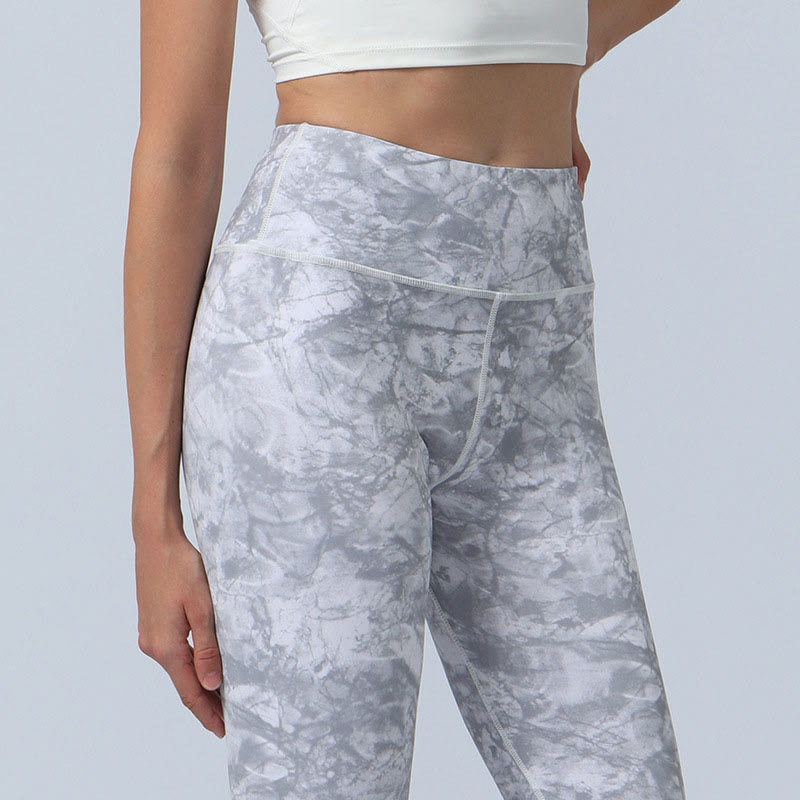 Buddha Stones flores hojas impresión deportes fitness yoga cintura alta polainas pantalones de yoga para mujer - image 18