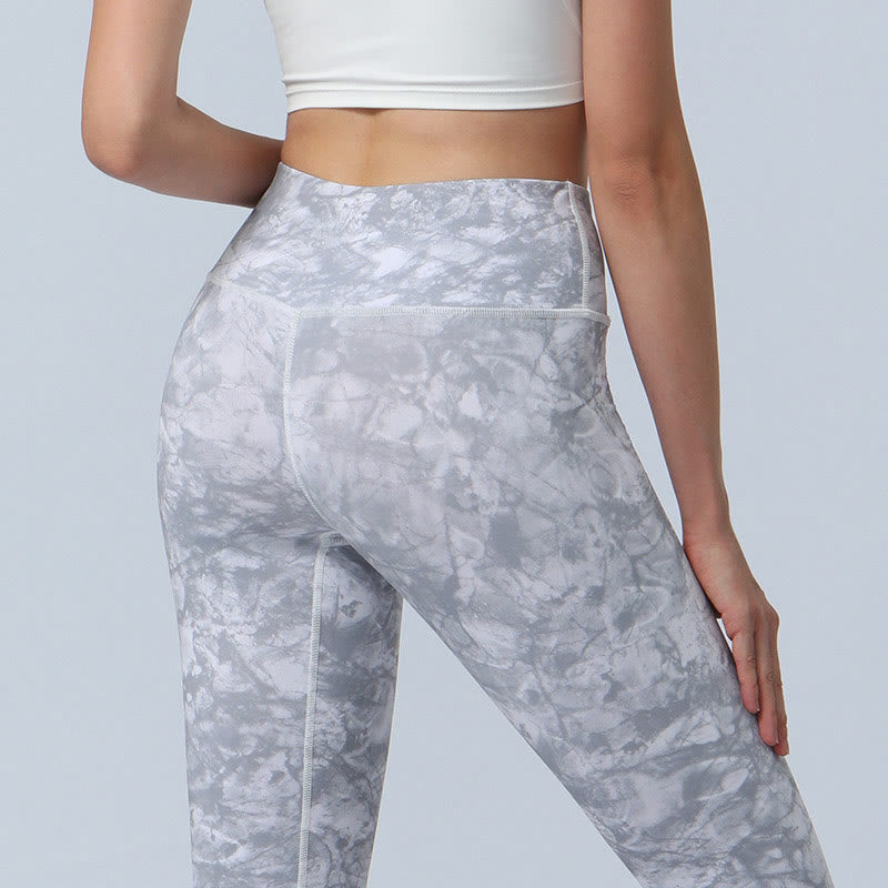 Buddha Stones flores hojas impresión deportes fitness yoga cintura alta polainas pantalones de yoga para mujer - image 19