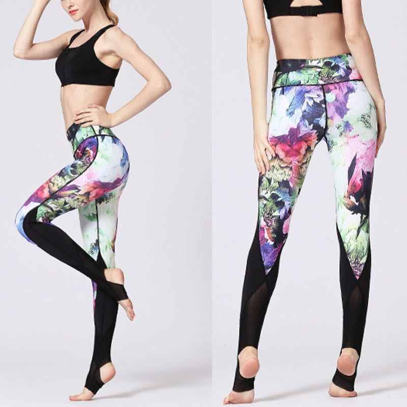 Buddha Stones Rose Peony Flower Print Design Sports Fitness Yoga Leggings Pantalones de yoga para mujer - image 14