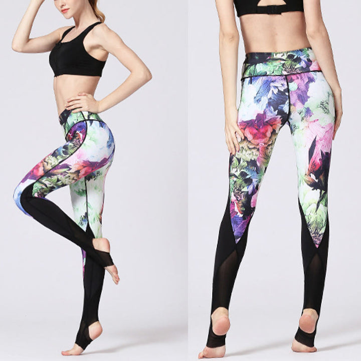 Buddha Stones Rose Peony Flower Print Design Sports Fitness Yoga Leggings Pantalones de yoga para mujer - image 14