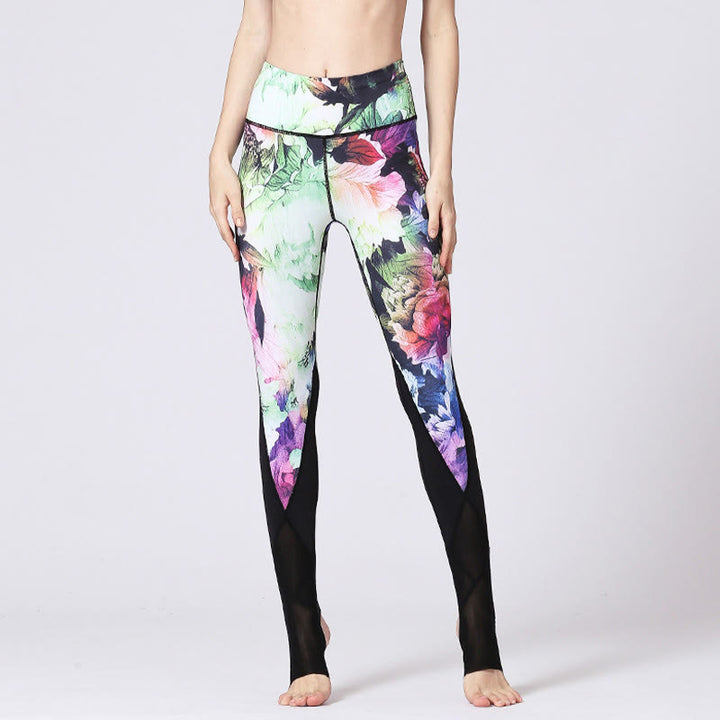 Buddha Stones Rose Peony Flower Print Design Sports Fitness Yoga Leggings Pantalones de yoga para mujer - image 9