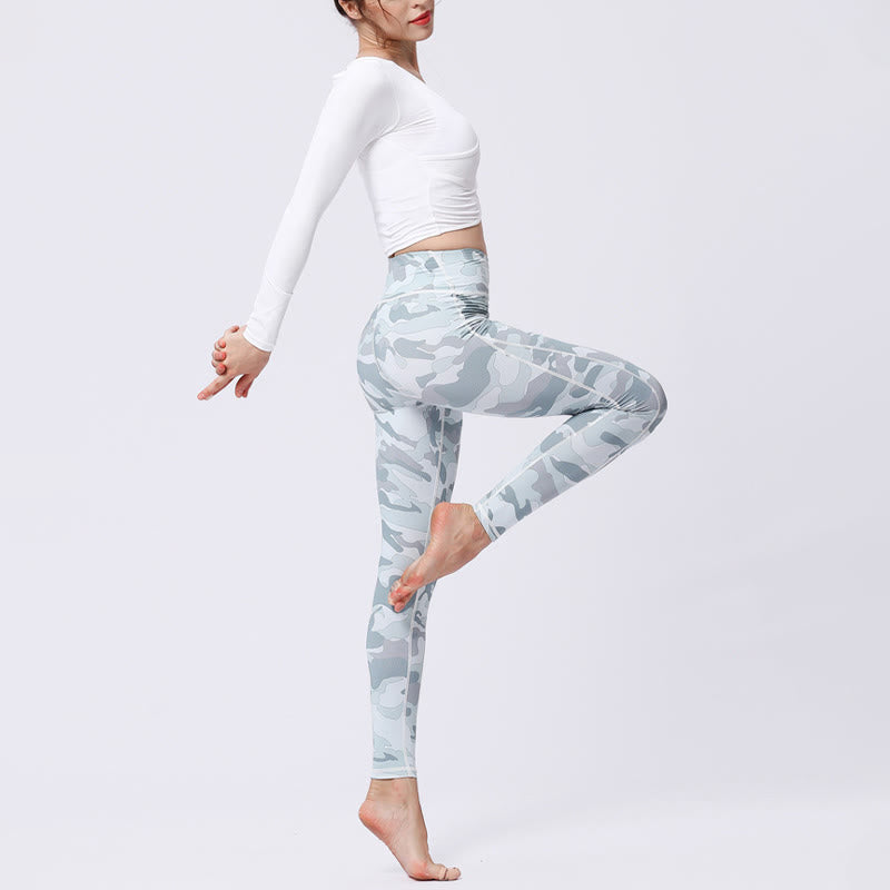 Buddha Stones Camo Print Deportes Fitness Yoga Leggings de cintura alta Pantalones de yoga para mujer - image 15
