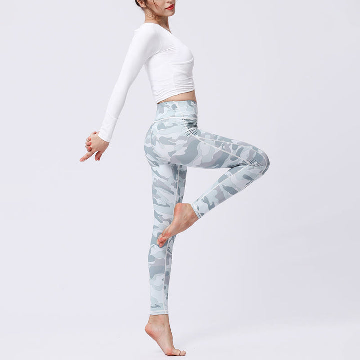 Buddha Stones Camo Print Deportes Fitness Yoga Leggings de cintura alta Pantalones de yoga para mujer - image 15