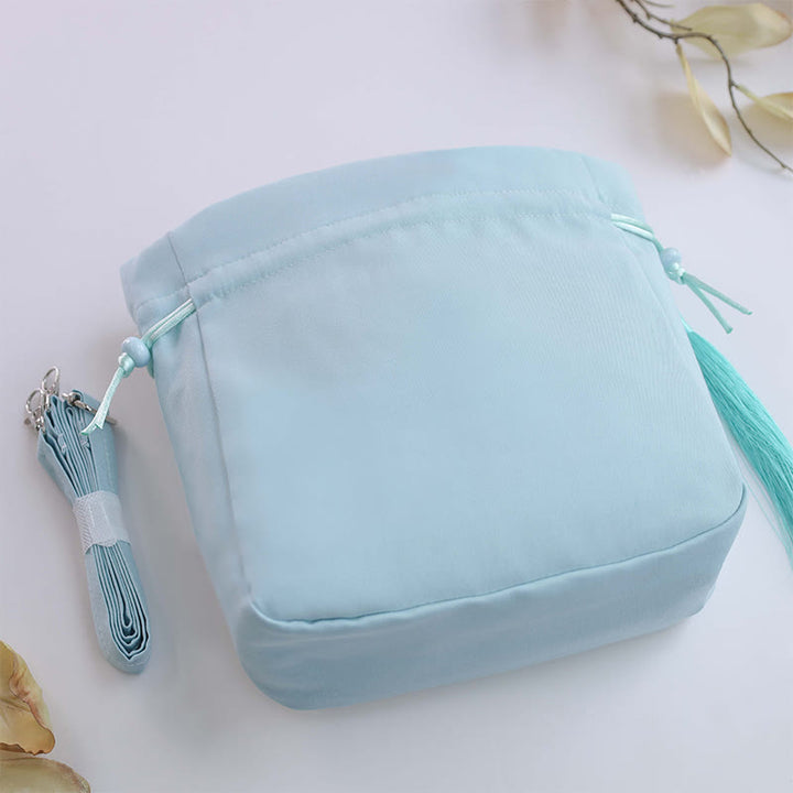 Bolso bandolera con bordado de Suzhou de Buddha Stones, con forma de conejo, loto, epifilo, peonía y magnolia