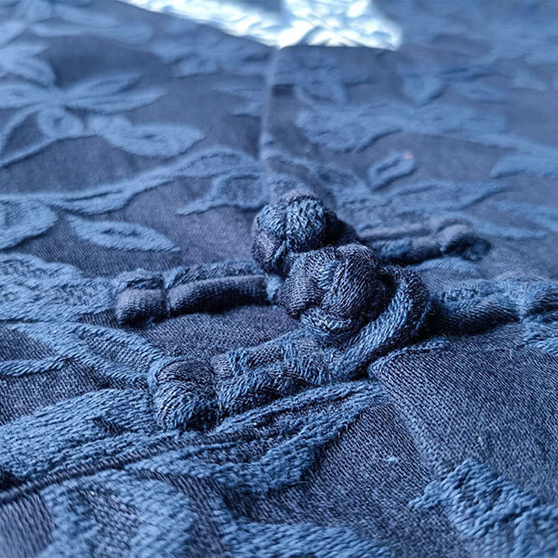 Buddha Stones Chaqueta de manga larga con cuello en V y estampado de flores en jacquard - image 11