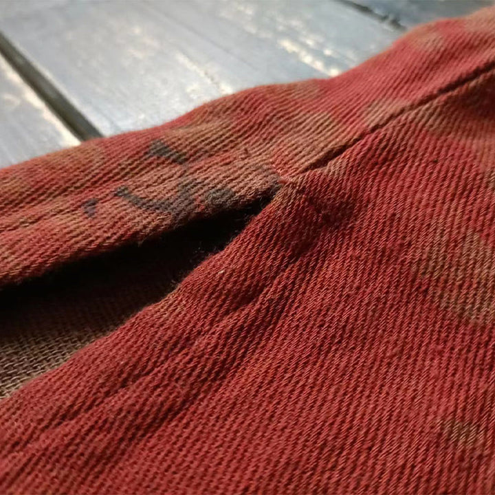 Chaqueta de lino y algodón con botones de rana y bolsillos abiertos en la parte delantera, con Buddha Stones