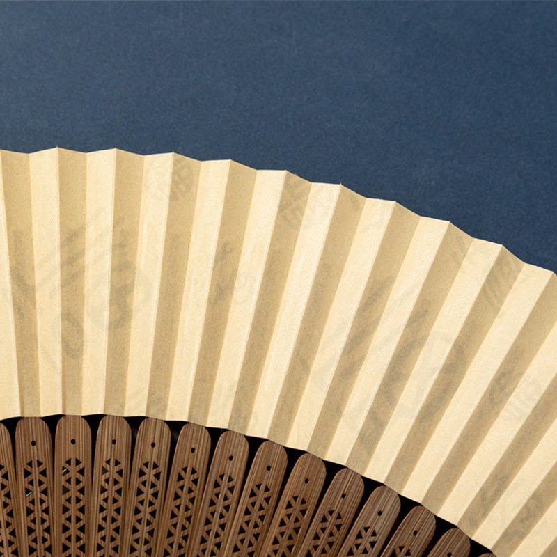 Buddha Stones Abanico plegable de bambú de seda de mano con diseño de libélula, gansos salvajes y flor de ciruelo, 22,5 cm - image 5