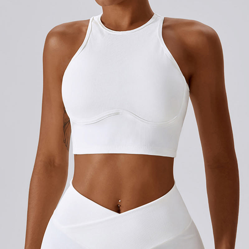 Top corto sin mangas con Buddha Stones y pantalones acampanados para deportes, fitness y yoga - image 5