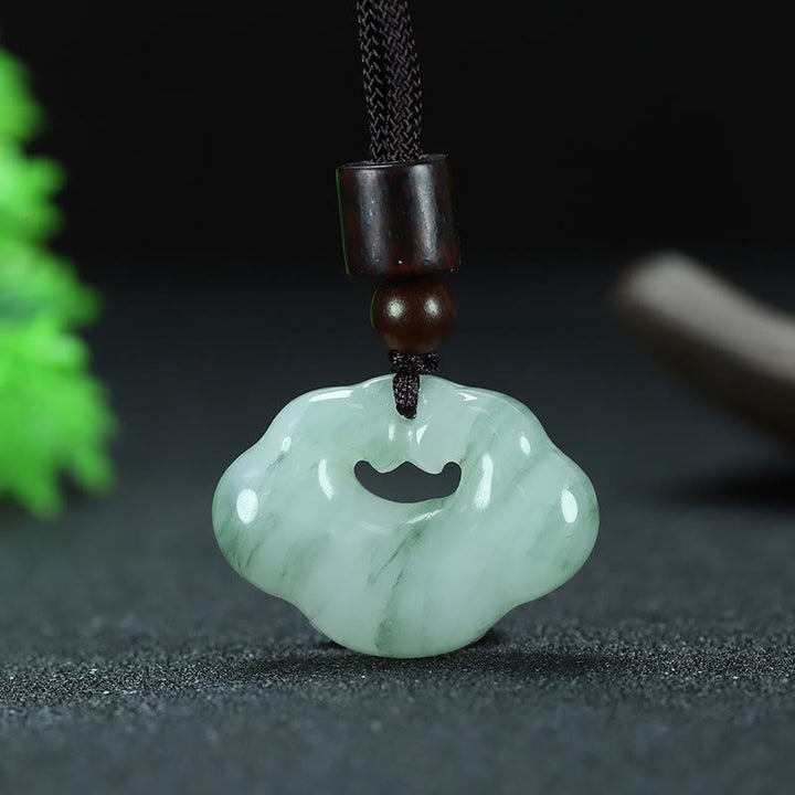 Buddha Stones Colgante de jade de seda dorada con candado chino de Tianshan Jade - image 2