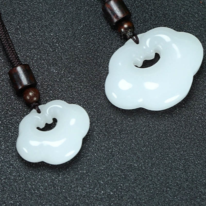 Buddha Stones Colgante de jade de seda dorada con candado chino de Tianshan Jade - image 12
