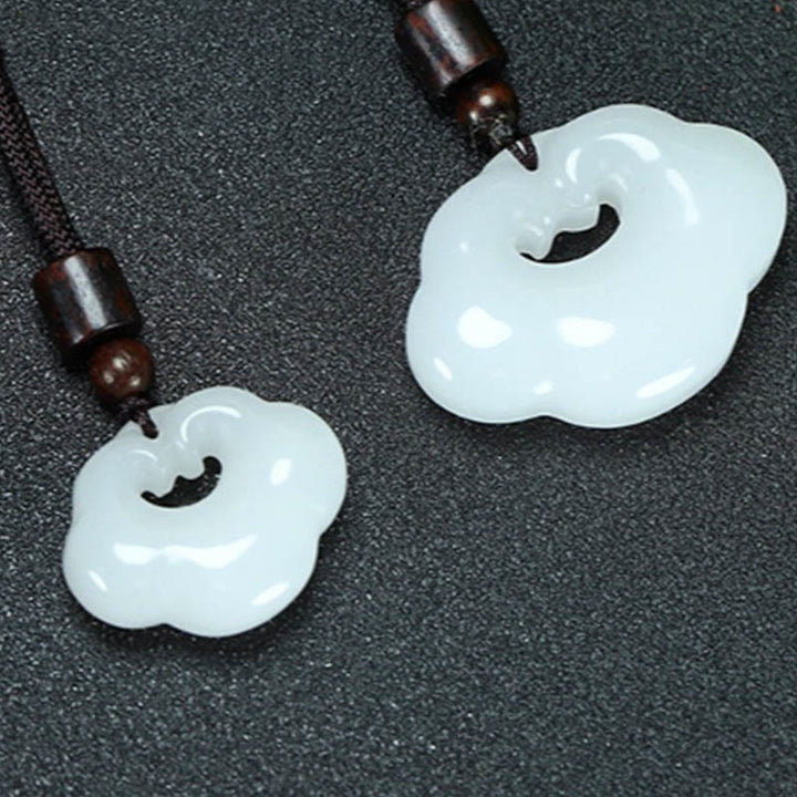 Buddha Stones Colgante de jade de seda dorada con candado chino de Tianshan Jade - image 12
