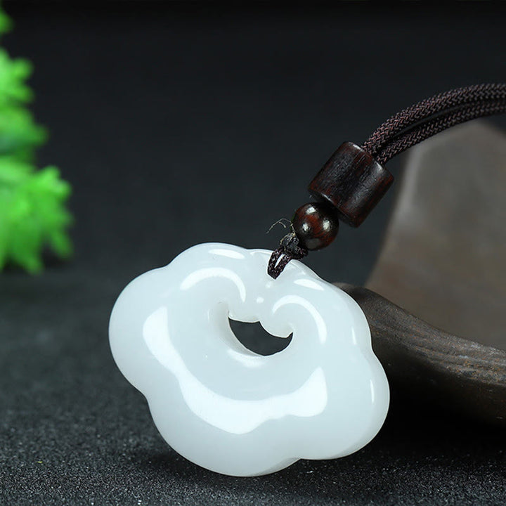 Buddha Stones Colgante de jade de seda dorada con candado chino de Tianshan Jade - image 10
