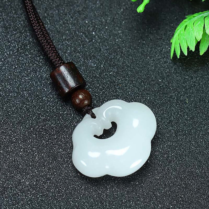 Buddha Stones Colgante de jade de seda dorada con candado chino de Tianshan Jade - image 11