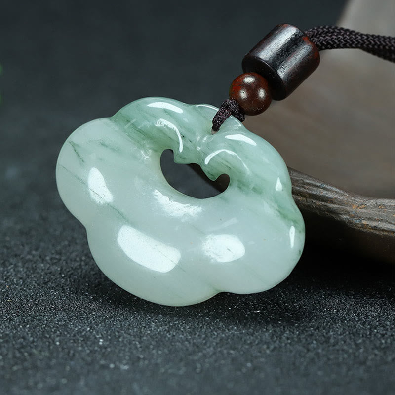 Buddha Stones Colgante de jade de seda dorada con candado chino de Tianshan Jade - image 4