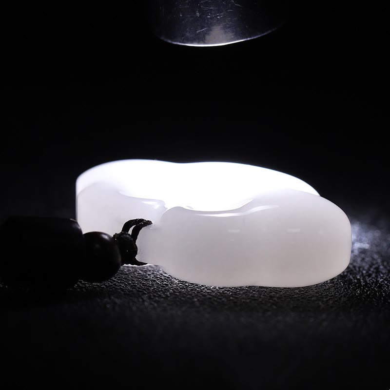 Buddha Stones Colgante de jade de seda dorada con candado chino de Tianshan Jade - image 14