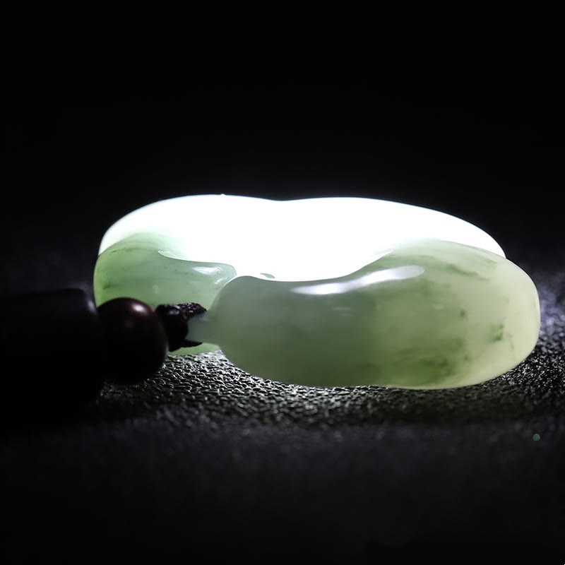Buddha Stones Colgante de jade de seda dorada con candado chino de Tianshan Jade - image 5