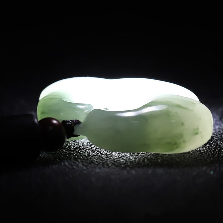 Buddha Stones Colgante de jade de seda dorada con candado chino de Tianshan Jade - image 5