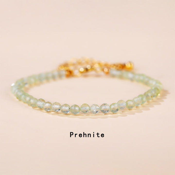 Pulsera de cadena curativa con Buddha Stones, cuarzo fresa, prehnita, peridoto, lazurita, lapislázuli, cristal rosa y turmalina. - Prehnita (circunferencia de la muñeca: 14-17 cm) - image 6