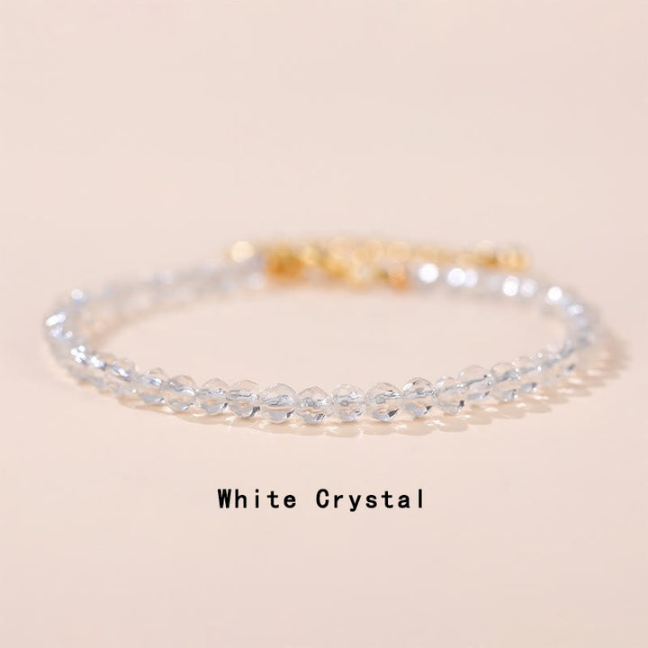 Pulsera de cadena curativa con Buddha Stones, cuarzo fresa, prehnita, peridoto, lazurita, lapislázuli, cristal rosa y turmalina. - Cristal blanco (circunferencia de la muñeca: 14-17 cm) - image 13