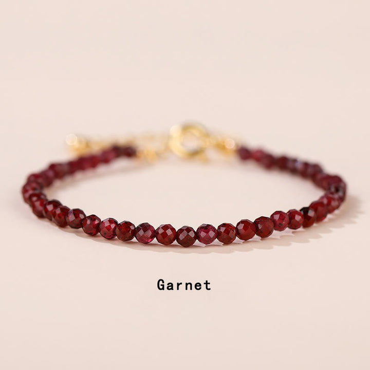 Pulsera de cadena curativa con Buddha Stones, cuarzo fresa, prehnita, peridoto, lazurita, lapislázuli, cristal rosa y turmalina. - Granate (circunferencia de la muñeca: 14-16 cm) - image 17