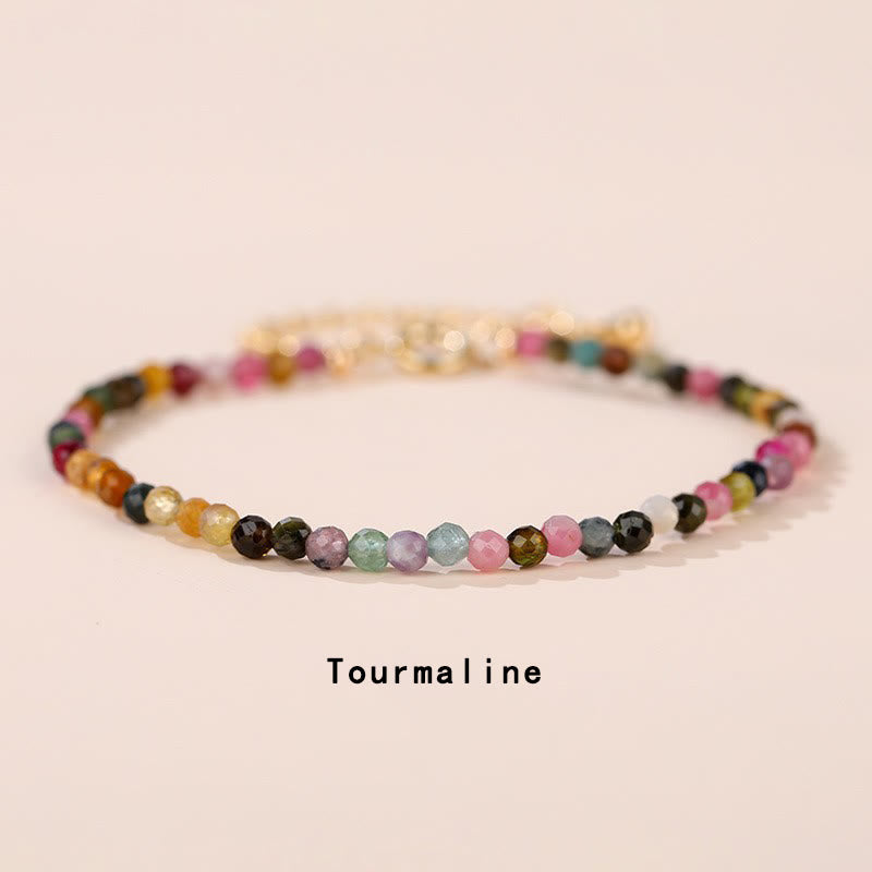 Pulsera de cadena curativa con Buddha Stones, cuarzo fresa, prehnita, peridoto, lazurita, lapislázuli, cristal rosa y turmalina. - Turmalina (circunferencia de la muñeca: 14-16 cm) - image 15