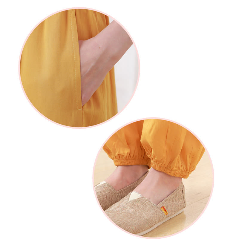 Buddha Stones Conjunto unisex de 2 camisetas y pantalones de media manga para meditación, zen, tai chi, algodón y lino. - image 9