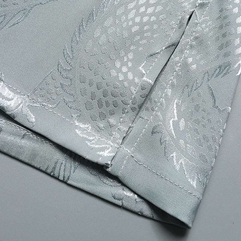 Buddha Stones Traje Tang con estampado de dragón, uniforme tradicional Hanfu, camiseta de manga corta, pantalones, conjunto para hombre - image 11