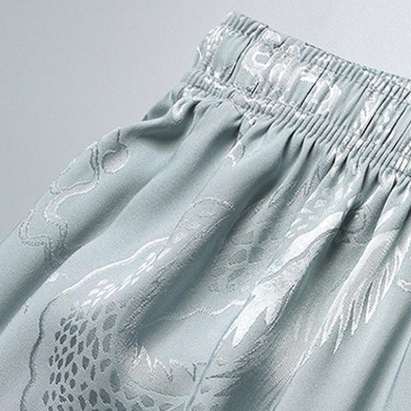 Buddha Stones Traje Tang con estampado de dragón, uniforme tradicional Hanfu, camiseta de manga corta, pantalones, conjunto para hombre - image 9