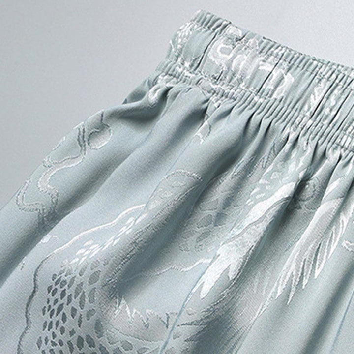 Buddha Stones Traje Tang con estampado de dragón, uniforme tradicional Hanfu, camiseta de manga corta, pantalones, conjunto para hombre - image 9