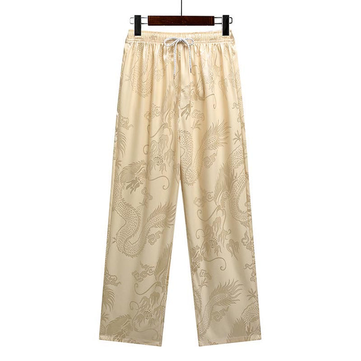 Buddha Stones Traje Tang con estampado de dragón, uniforme tradicional Hanfu, camiseta de manga corta, pantalones, conjunto para hombre - image 15