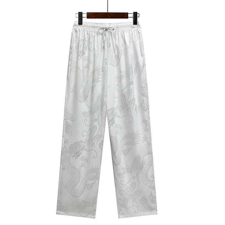 Buddha Stones Traje Tang con estampado de dragón, uniforme tradicional Hanfu, camiseta de manga corta, pantalones, conjunto para hombre - image 18