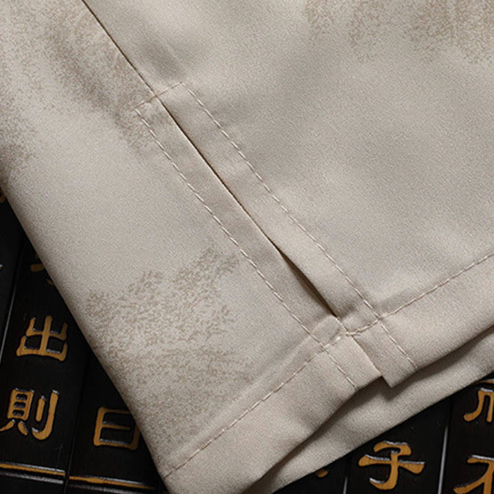 Traje Tang con Buddha Stones , montañas y árboles, uniforme tradicional Hanfu, camiseta de manga corta, pantalones, ropa para hombre - image 6