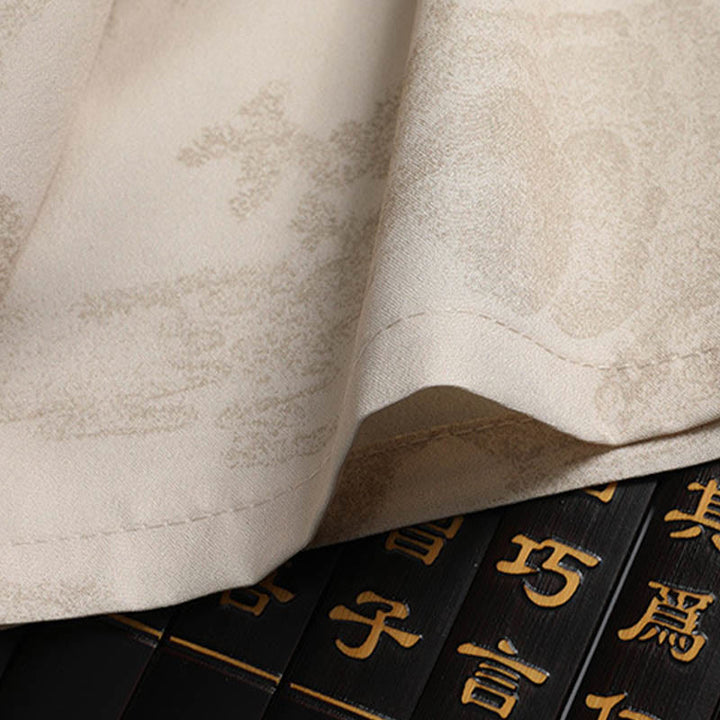 Traje Tang con Buddha Stones , montañas y árboles, uniforme tradicional Hanfu, camiseta de manga corta, pantalones, ropa para hombre - image 9