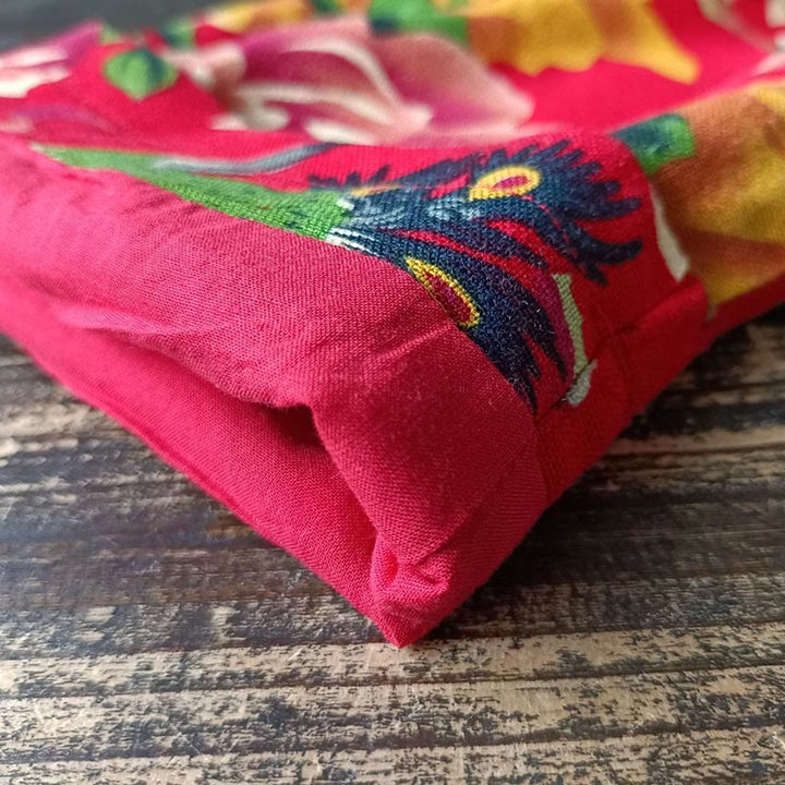 Buddha Stones Camisa de lino y algodón de manga larga con botones de rana y flores rojas de peonía étnicas y bolsillos - image 14