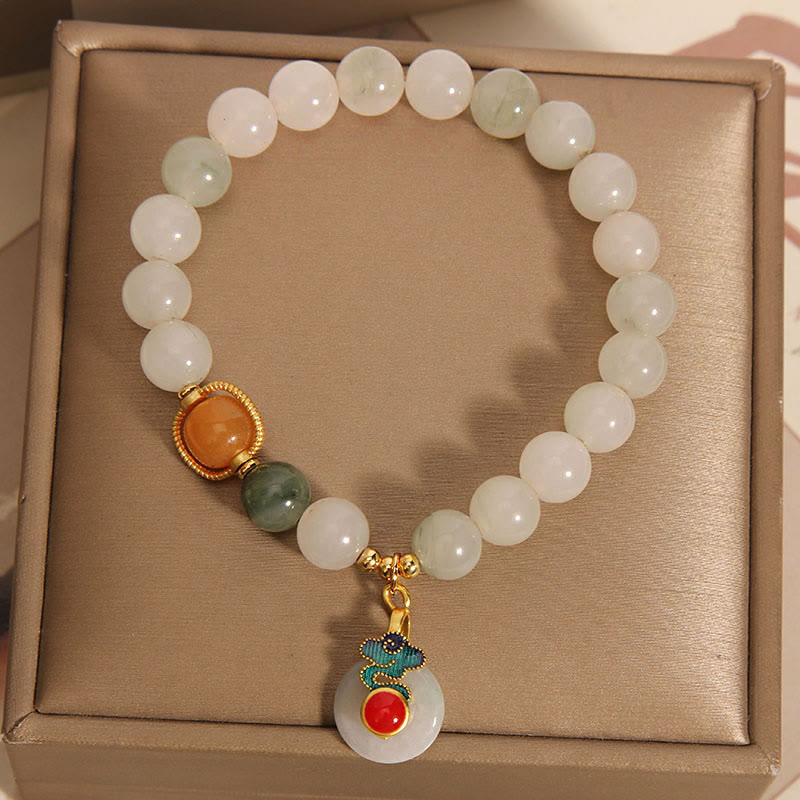 Buddha Stones Pulsera de Jade Nubes Auspiciosas, Ágata Roja y Citrino para la Prosperidad - image 3