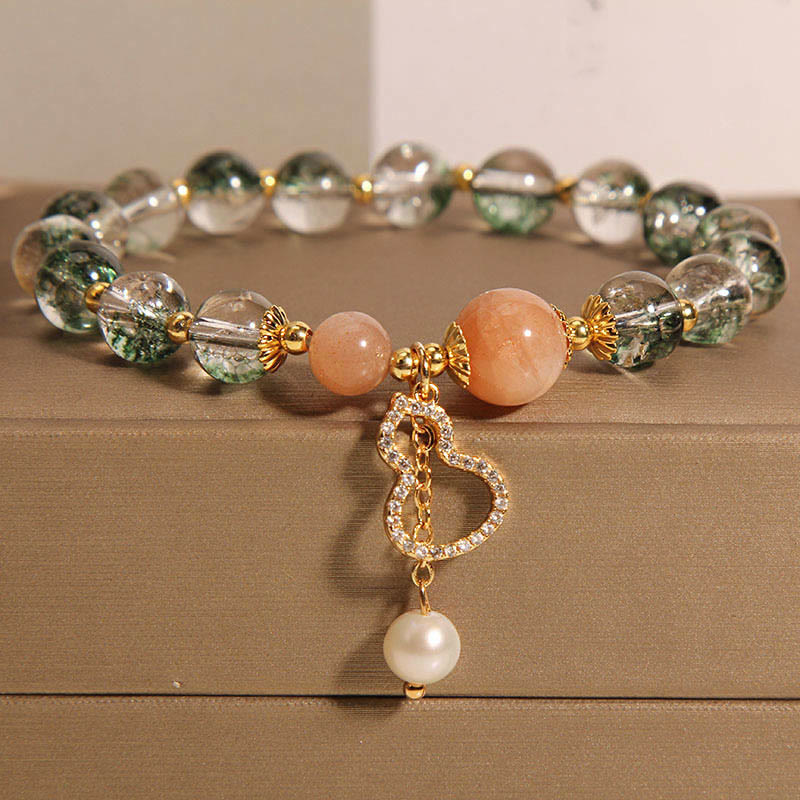 Buddha Stones Pulsera de confianza con dije de calabaza fantasma verde - Fantasma Verde (circunferencia de muñeca 14-16 cm) - image 0
