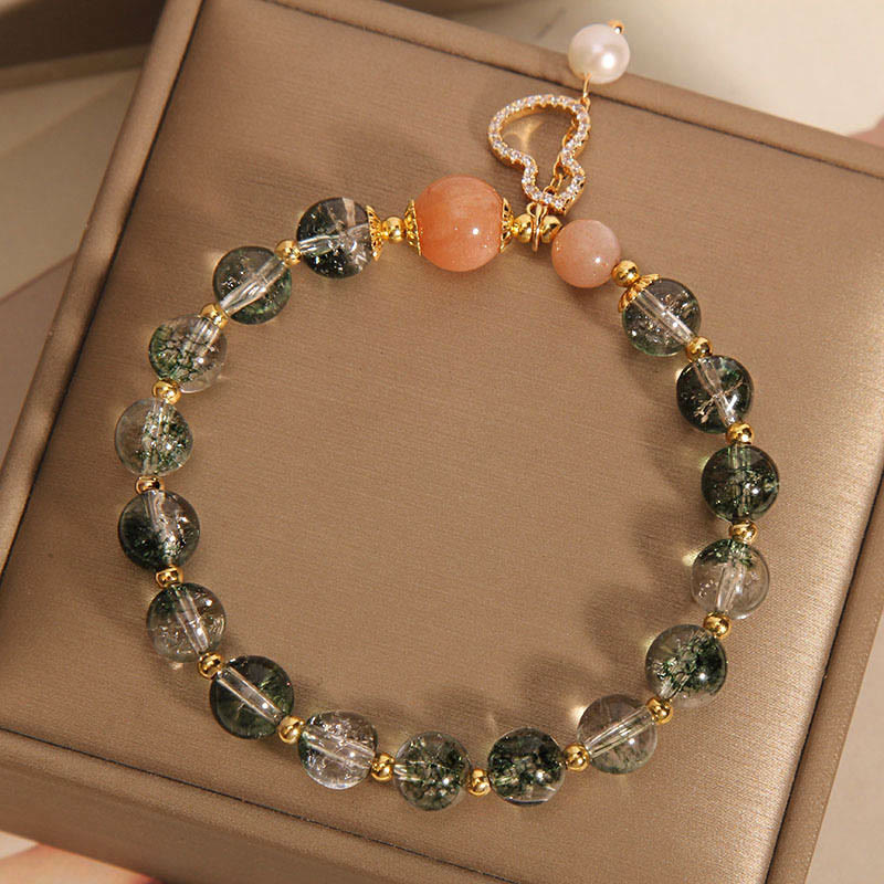Buddha Stones Pulsera de confianza con dije de calabaza fantasma verde - image 3
