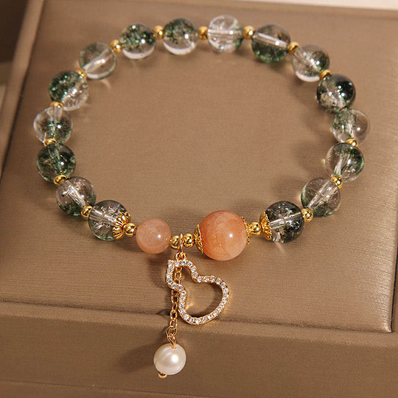 Buddha Stones Pulsera de confianza con dije de calabaza fantasma verde - image 5