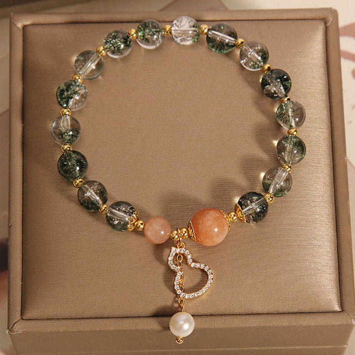 Buddha Stones Pulsera de confianza con dije de calabaza fantasma verde - image 2