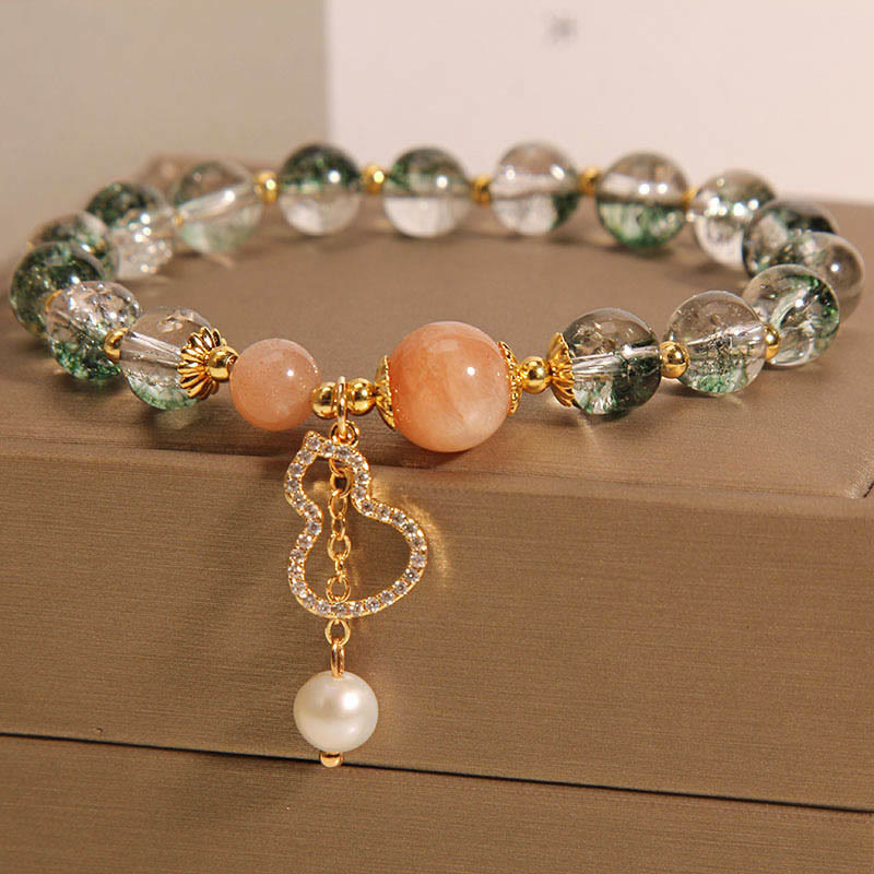 Buddha Stones Pulsera de confianza con dije de calabaza fantasma verde - image 1