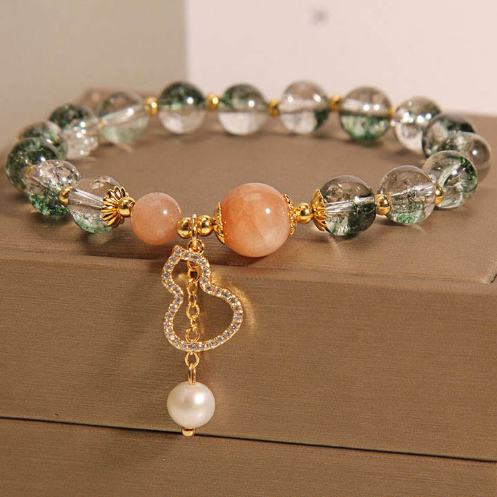 Buddha Stones Pulsera de confianza con dije de calabaza fantasma verde - image 1
