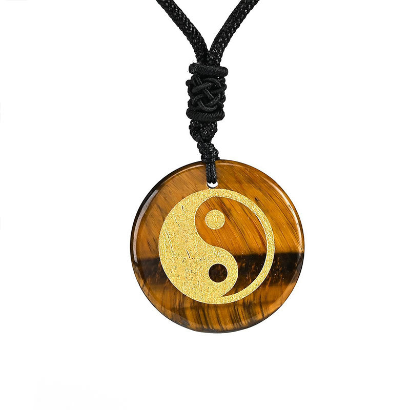 Buddha Stones Collar con colgante espiritual Yin Yang, amatista, ojo de tigre, aventurina verde y varios cristales - image 23