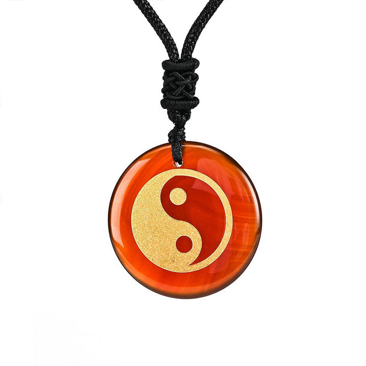 Buddha Stones Collar con colgante espiritual Yin Yang, amatista, ojo de tigre, aventurina verde y varios cristales - image 61