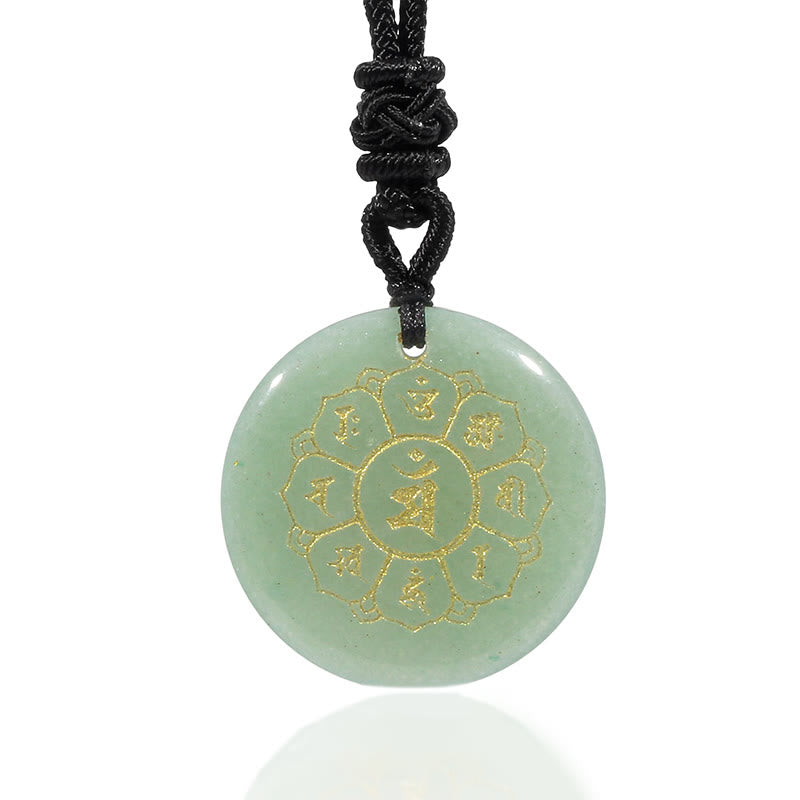Buddha Stones Collar con colgante de obsidiana negra con cristales naturales de Om Mani Padme Hum - image 16