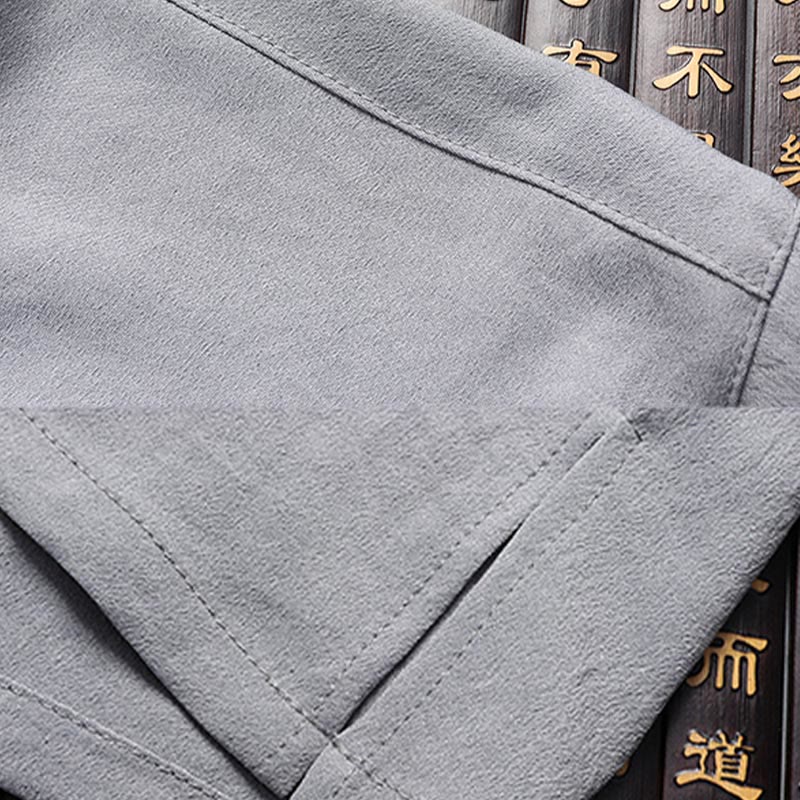 Buddha Stones Traje Tang con personaje Fu, uniforme tradicional Hanfu, camiseta de manga corta, pantalones, conjunto para hombre - image 15