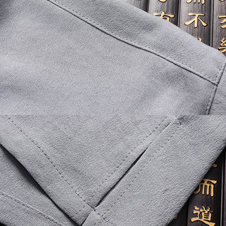 Buddha Stones Traje Tang con personaje Fu, uniforme tradicional Hanfu, camiseta de manga corta, pantalones, conjunto para hombre - image 15