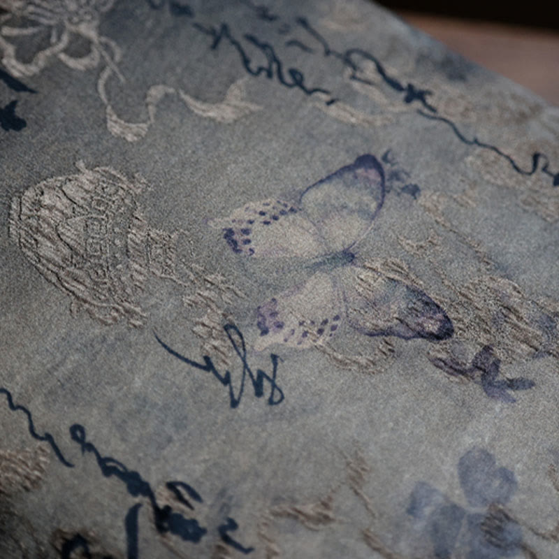 Buddha Stones Bolso con asas de bambú, hojas de bambú, mariposas, peces koi - image 23