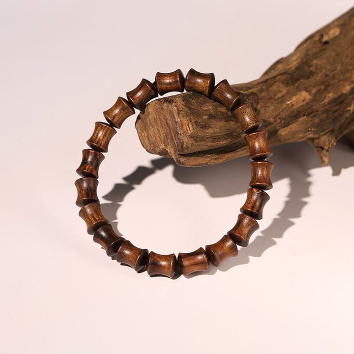 Pulsera de calidez con patrón de bambú, Buddha Stones , palisandro, nubes propicias, tótem Fu